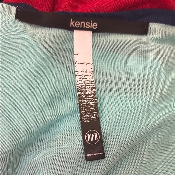 Kensie Multicoloured Knee-Length Sheath Dress with Short Sleeves Size Medium - Picture 2 of 3